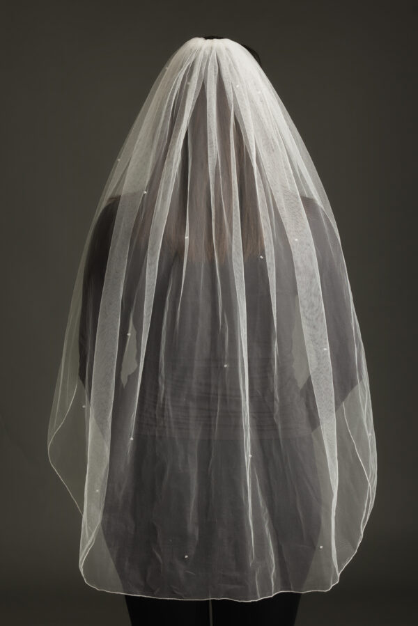 One-Tier Sparkle Wedding Bridal Veil with Gimped Edge And Sprinkling Crystals [2072]