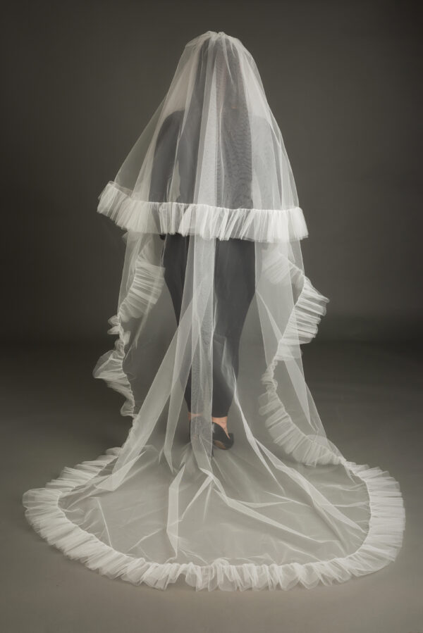 One-Tier Frilled Edge Wedding Bridal Veil [2202]
